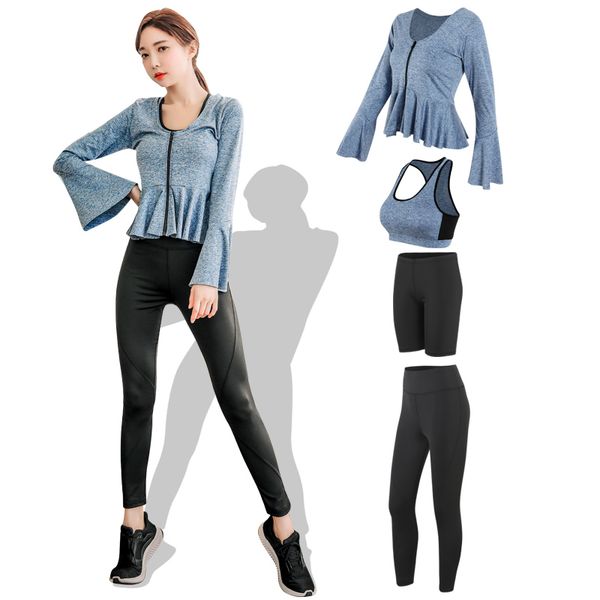 

2020 gym clothing women yoga set fitness suit workout sets yoga suit women fitness set women's sportswear 4 pieces, White;red