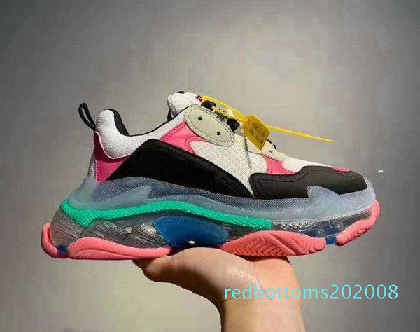 

2019 paris crystal bottom casual shoes 17fw triple s 2.0 sneaker designers vintage kanye old grandpa trainer mens women casual sneakers r08, Black
