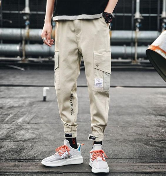 

men's pants 2021 spring mens harem streetwear jogger trousers men hip hop sweatpants loose overalls cargo, Black