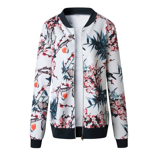 

army coat flight biker retro bomber zipper floral, Black;brown