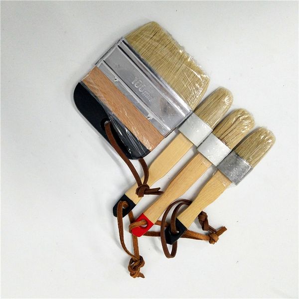 

5pc hand tool set wooden handle chalk paint pointed brush bristle chalk oil paint painting wax brush artist art supplies