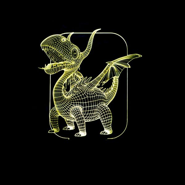 

trade new pattern pterosaur colorful 3d lamp led second gram force vision three-dimensional lamp touch remote control small desk lamp