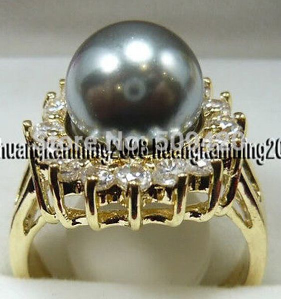 

noblest grey akoya cultured pearl ring size 7 8 9, Slivery;golden