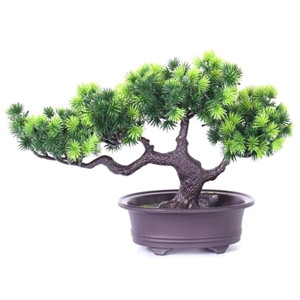 2020 Artificial Plants Bonsai Welcoming Pine Tree Pot Desk Display