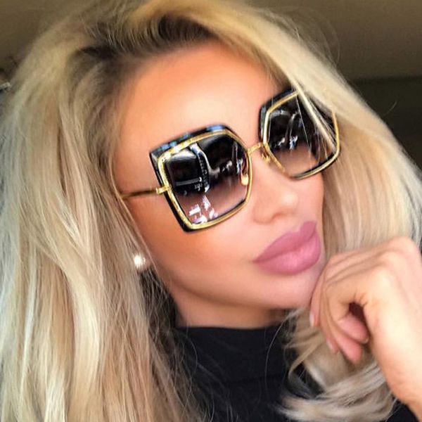 

mizho oversized sunglasses woman shades mirror female square sun glasses for female coating gafas fashion brand sunglasses wome, White;black