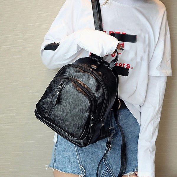 

2018 pu leather women backpack casual small packet preppy backpacks girls ladies rucksacks female bagpack mochila
