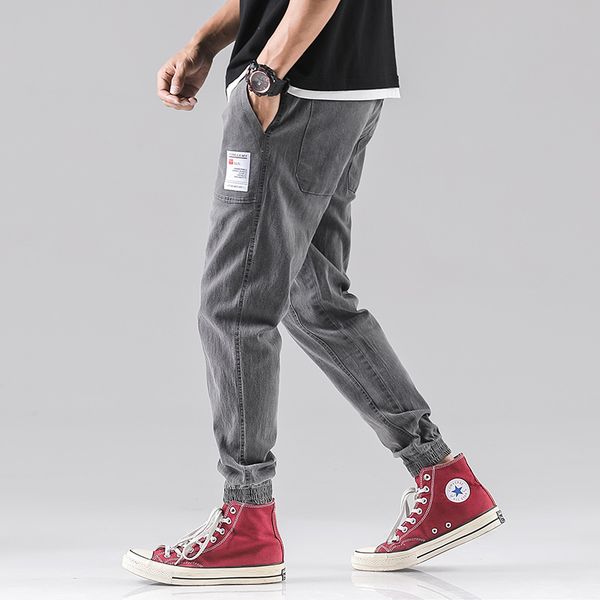 

men jeans men fashions winter baggy slim jeans jogger winter cargo, Blue