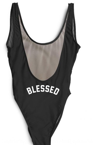 

printed back letter one-piece blessed printed back letter one-piece swimsuit blessed swimsuit, White;black