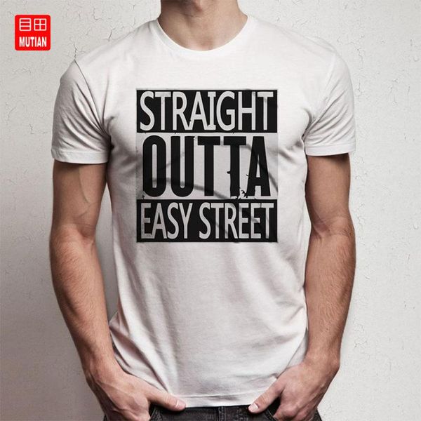 

the straight outta easy street t shirt, White;black
