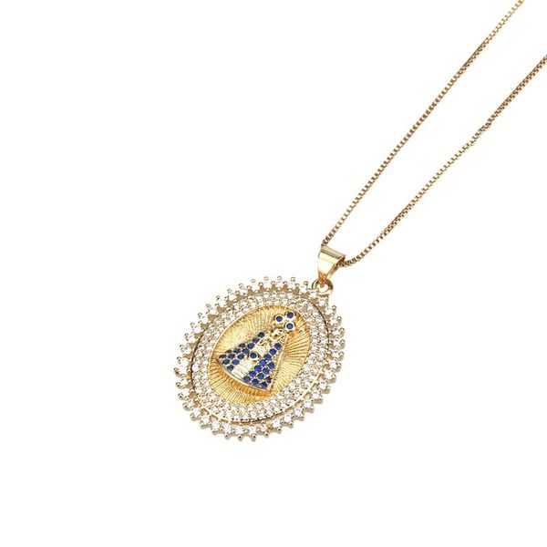 

oval st. mary's pendant religious necklace, Silver