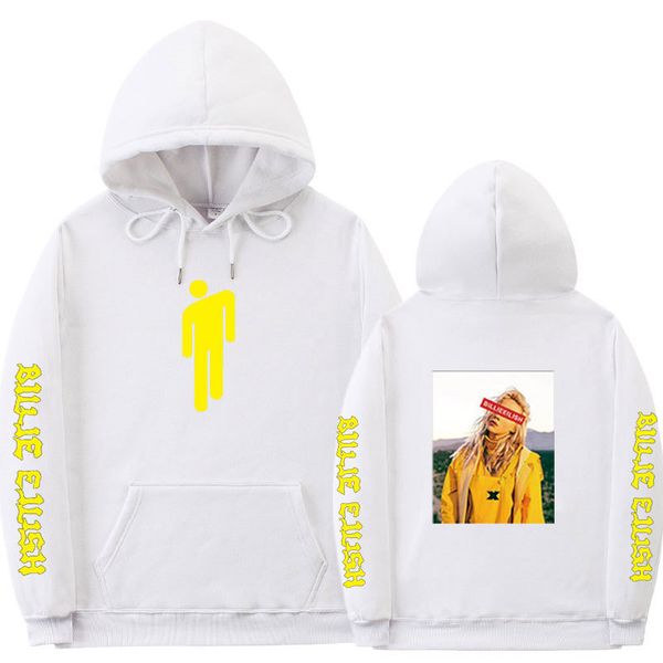 

new 2020 explosive models in europe and america billie eilish fashion letter printing hoodie men and women casual loose sweater, Black