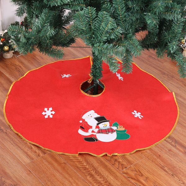 

1pc new lovely red christmas tree skirt tree cover decor snowman christmas dress decoration