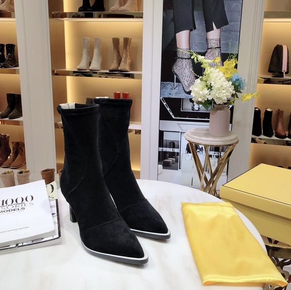 

the latest high-end fashion women's booties with imported high-quality sheep beijing sheepskin lining black with 8.5cm leather outsole