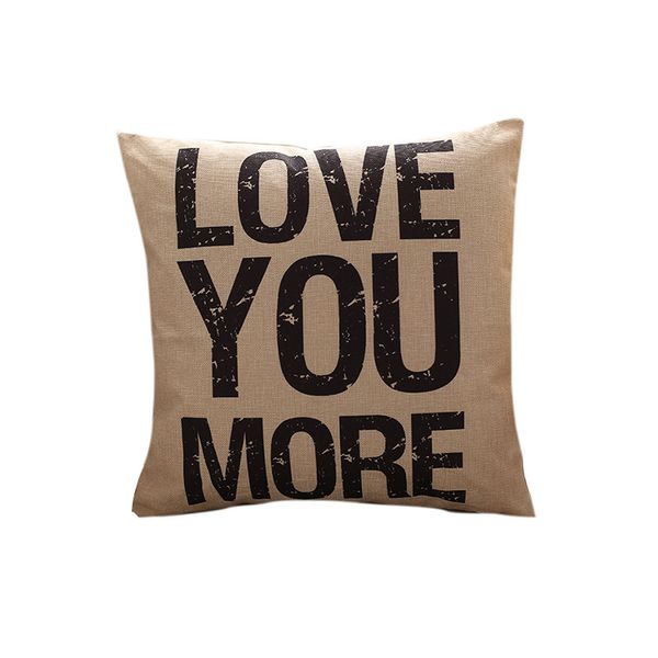 

clearance sale new fashion letter printed cover cotton linen throw pillow case cover for home bed use 45*45cm small pillow case