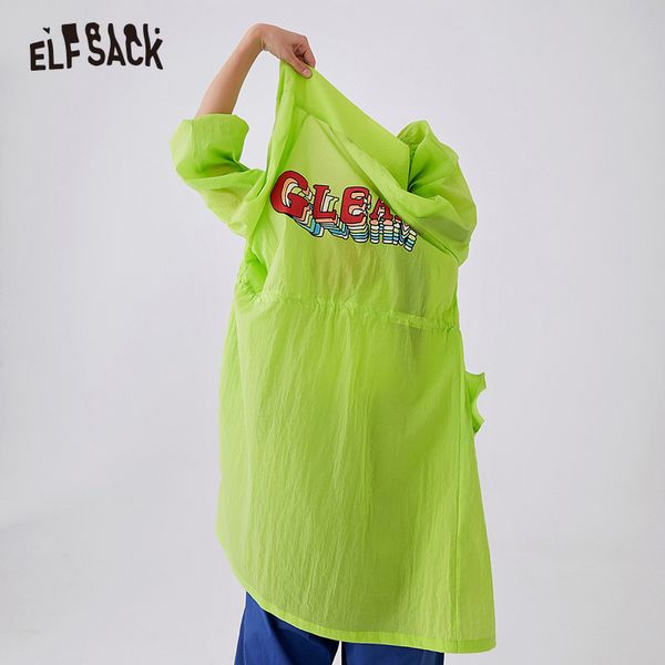 

elf sack 2019 summer new sun-protective trench casual letter appliques outerwear female fashion korean solid coat clothing, Tan;black