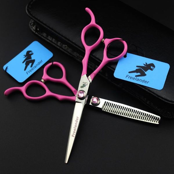 

6.0 inch pink handle hairdressing scissors japanese scissors ander professional hair