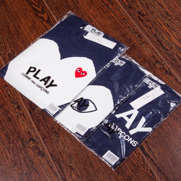 

Cdg play men de igner t hirt comme de garcon red heart cotton hirt tee men women fa hion navy hort leeve t hirt