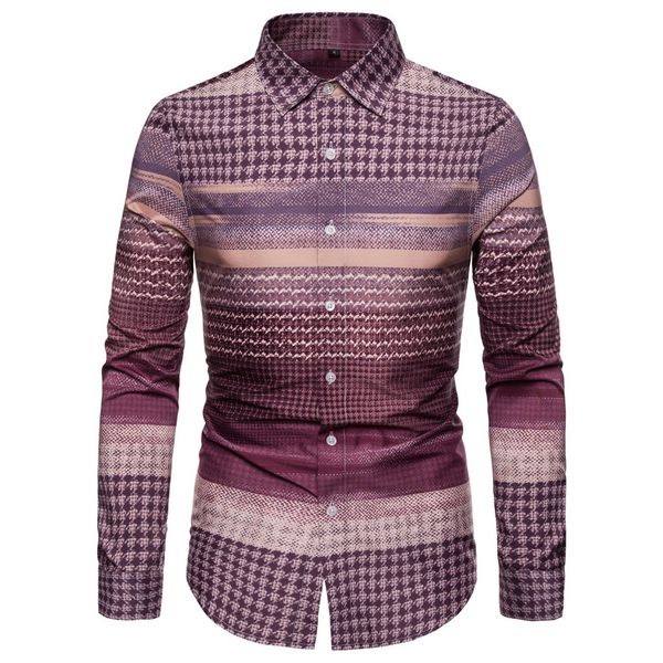 

mens ethnic style vintage printing slim long sleeve dress shirt blouse hawaiian camisa social masculina plus size shirts, White;black