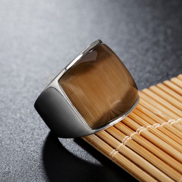 

дизайн одежды кольцо драгоценный камень титан сталь ювелирные изделия мужчины и женщины классический простой моды личности 20 мм широкий обр, Golden;silver