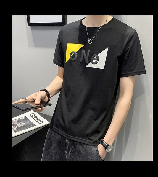 

одно письмо летние мужские tshirts краткое вскользь o шеи мужская с коротким рукавом дизайнерские тройники straight solid color, White;black