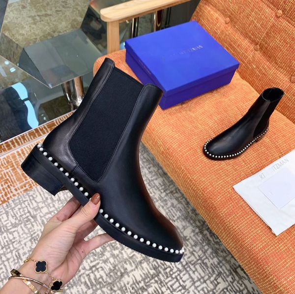 

selling 2020 fashion designer brand winter booties women's ankle boots comfortable leather martin boots ladies shoes, Black