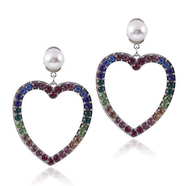 diamantes moda-olorful oscilar brincos para as mulheres ocidentais brincos lustre de cristal liga de prata de ouro jóias de strass luxo