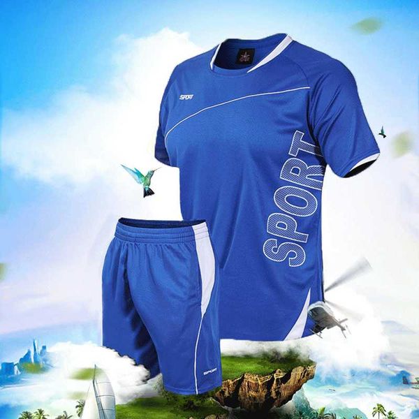 

sport kit men running set workout clothes for men training suit jogging set fitness sports clothing tracksuit big size m-5xl, Black;blue