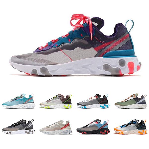 

new react element 87 men women running shoes red orbit royal tint sail anthracite royal tint mens trainers fashion sports sneakers