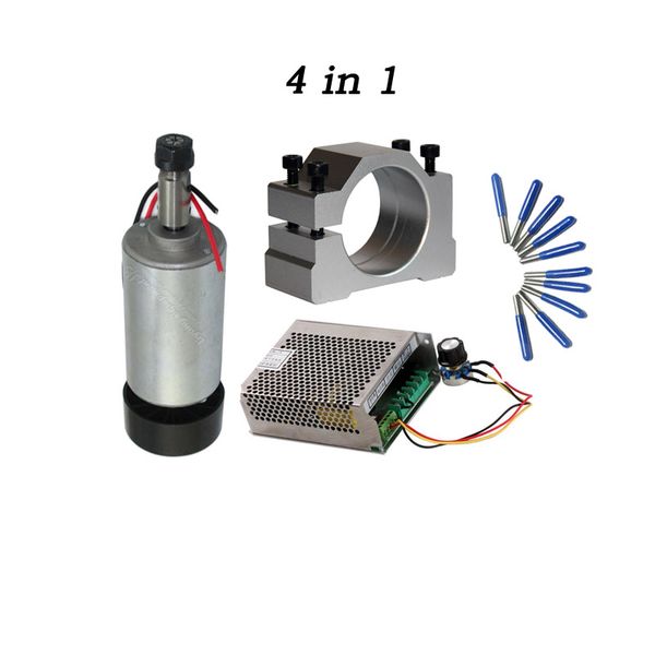 

300w cnc spindle motor dc 12-48 52mm clamp stepper motor driver with diy pcb milling kit for cnc router engraver machine