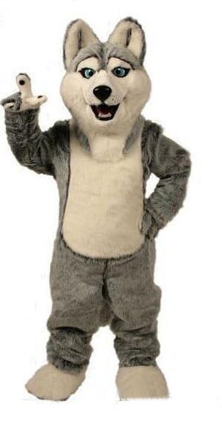 

2018 new wolf mascot costumes halloween dog mascot character holiday head fancy party costume size birthday, Red;yellow