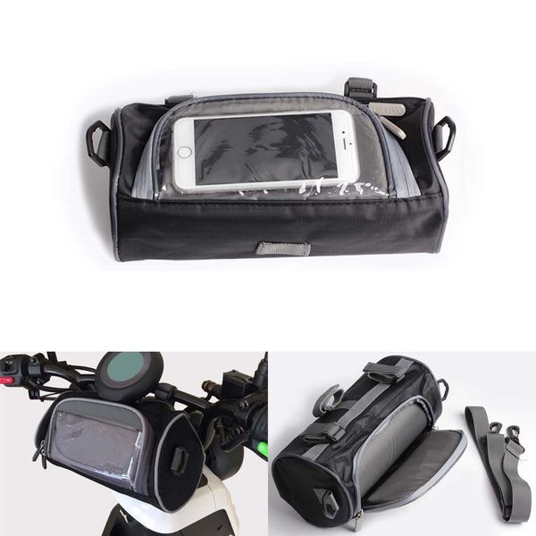 

2.5l motorcycle front handlebar fork black storage bag container motorcycle universal accessories