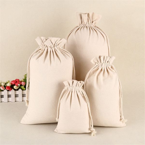 

christmas blank drawstring bags storage bag cotton canvas stuff sack small things halloween gifts pocket package for santa sacks jewelry