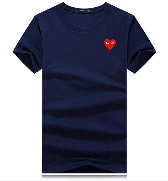 

2020 new mens t shirt european american popular small red heart printing t-shirt men women couples t-shirt, White;black