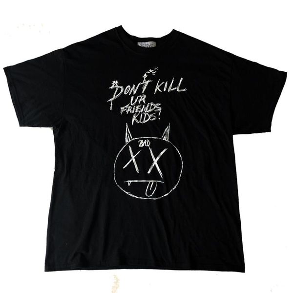 

summer mens designer t shirts revenge bad manuscript doodle xxxtentacion fashion brand long sleeve cotton casual, White;black