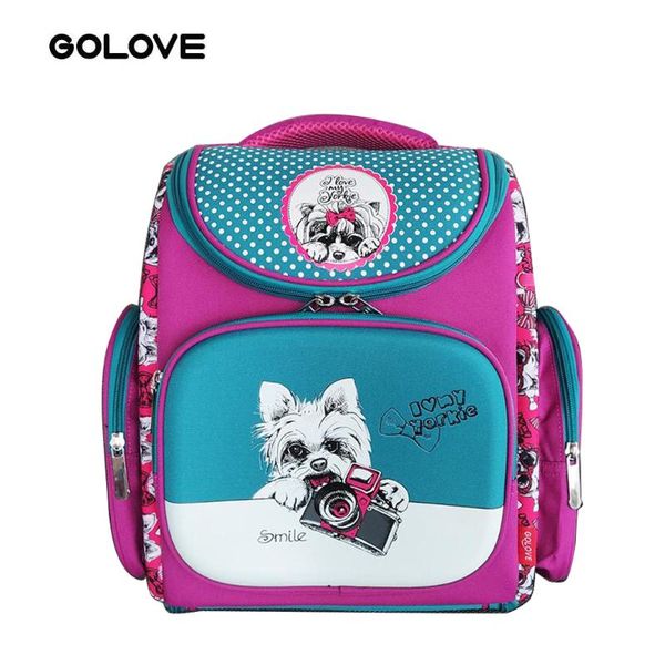 

golove children's backpack kids school bag cute dog printing girls school bags larger capacity waterproof orthopedic bag