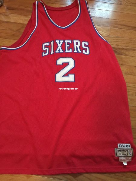 

100% moses malone #2 mitchell ness sewn jersey iverson mens vest size xs-6xl stitched basketball jerseys ncaa, Black;blue