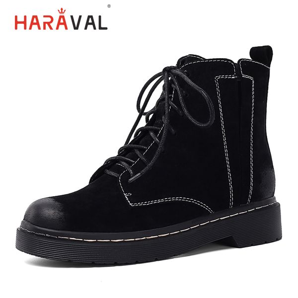 

haraval fashion quality women boots comfortable round head with short tube ankle boots 2019 autumn and winter b241, Black