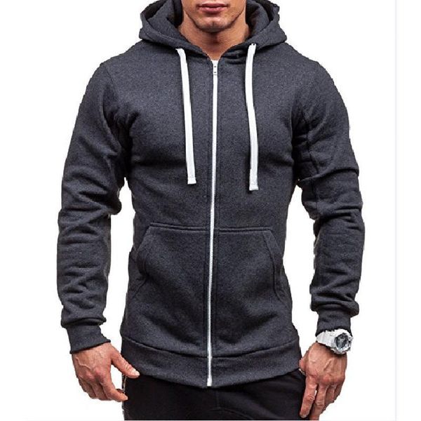 

привести плюс размер мужские толстовки tracksuit 2018 осень зима кулиской карманный толстовка с капюшоном с длинным рукавом тонкий zip пальт, Black