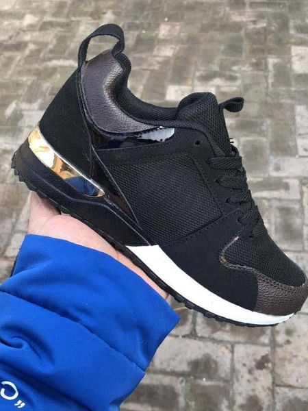 

2019 size 36-45 fashion france women sneakers loafers designer men and women low cut casual run away smith flat shoes c18, Black