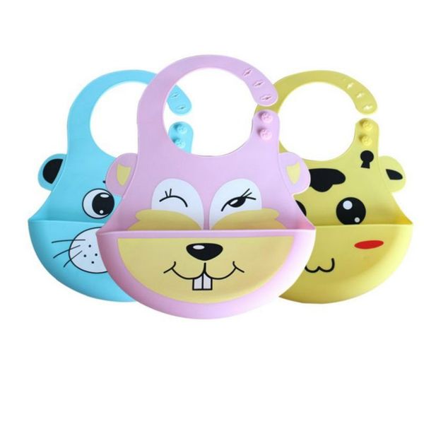 

new baby bibs waterproof silicone feeding baby saliva towel newborn cartoon aprons baby bibs adjustable burp cloths