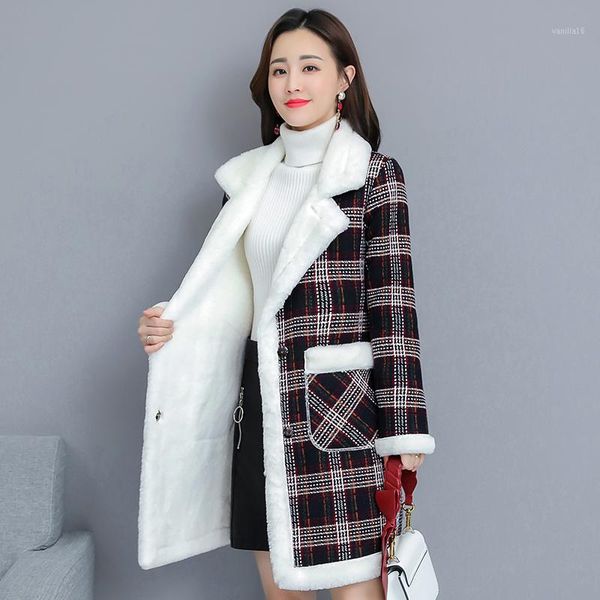 

winter warm female jacket new 2019 autumn winter jacket women wool lining warm long parka female plus size 3xl coat women1, Tan;black
