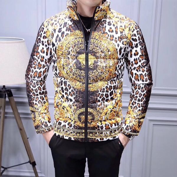 

2019 зима Новый Европейский Жандуша леопардовый принт теплый вертикальный воротни