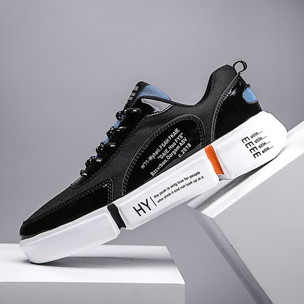 

casual shoes enlightenment male shoe popular shoes england network panel shoe male sneakers, Black