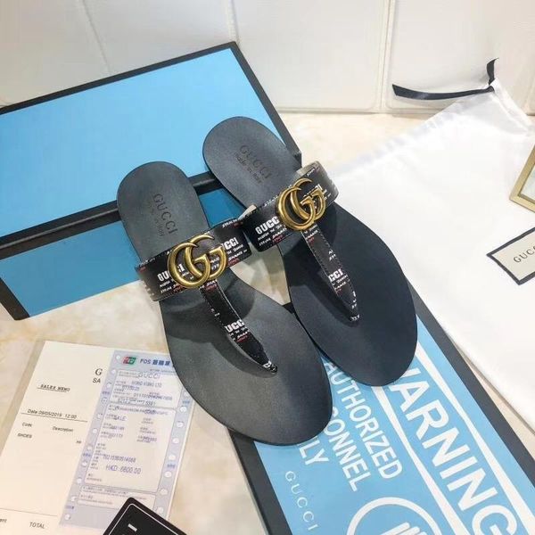 

men women letter gucci metal buckle couples shoes flip-flops genuine patent leather flat slippers sandals, Blue;gray