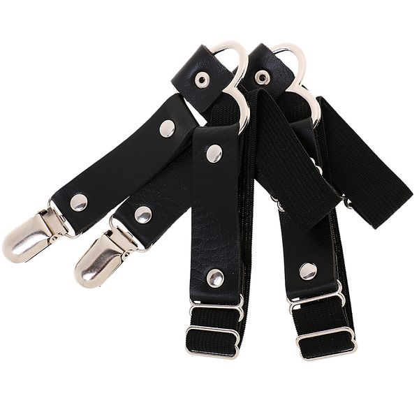 

pair womens heart punk gothic adjustable leg strap clips garters suspenders belt black, Black;white