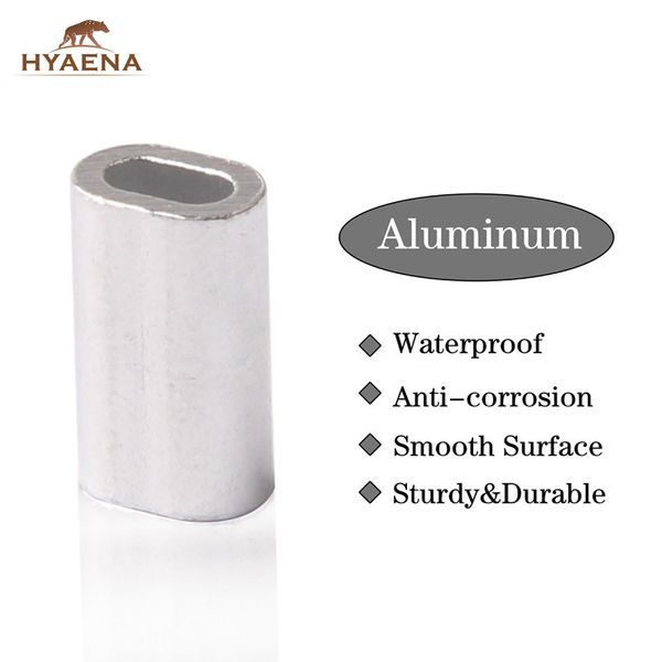 

hyaena 100pcs/lot stainless steel fishing line barrel aluminum crimp sleeve sea fishing line tube inside diameter1.0mm-2.0mm