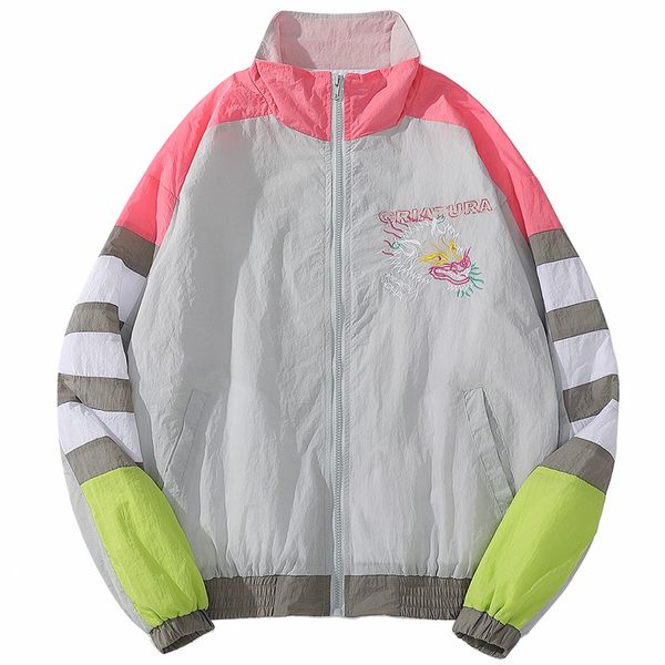 

mens hip hop ветровка куртка пальто цвет блок лоскутной harajuku streetwear повседневной осень hipster дорожка куртка марка для одежды, Black;brown