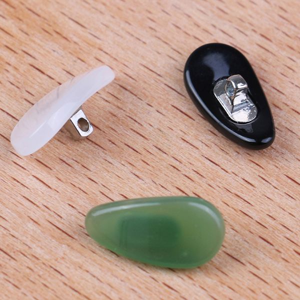 

1 pair jade anti-slip nose pads stick on screw-in nose pad for eyeglasses, Silver