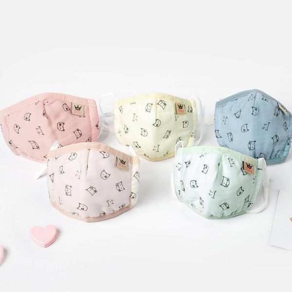 

moledodo 5pcs children cotton child anti fog pm2.5 breathable face mouth mask