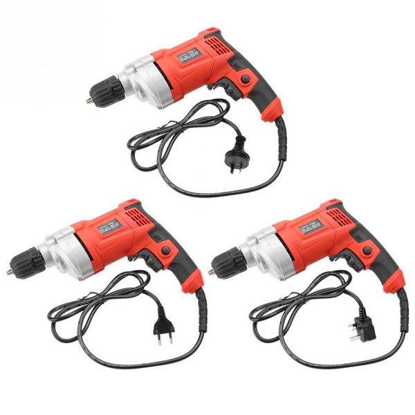 

electric drill 2800rpm ac 220v 880w multifunctional mini timing pistol type handle electric drill tool drilling set 1